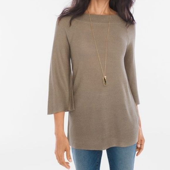 Chico's Sweaters - CHICOS PORTRAIT NECK PULLOVER SWEATER(271)R